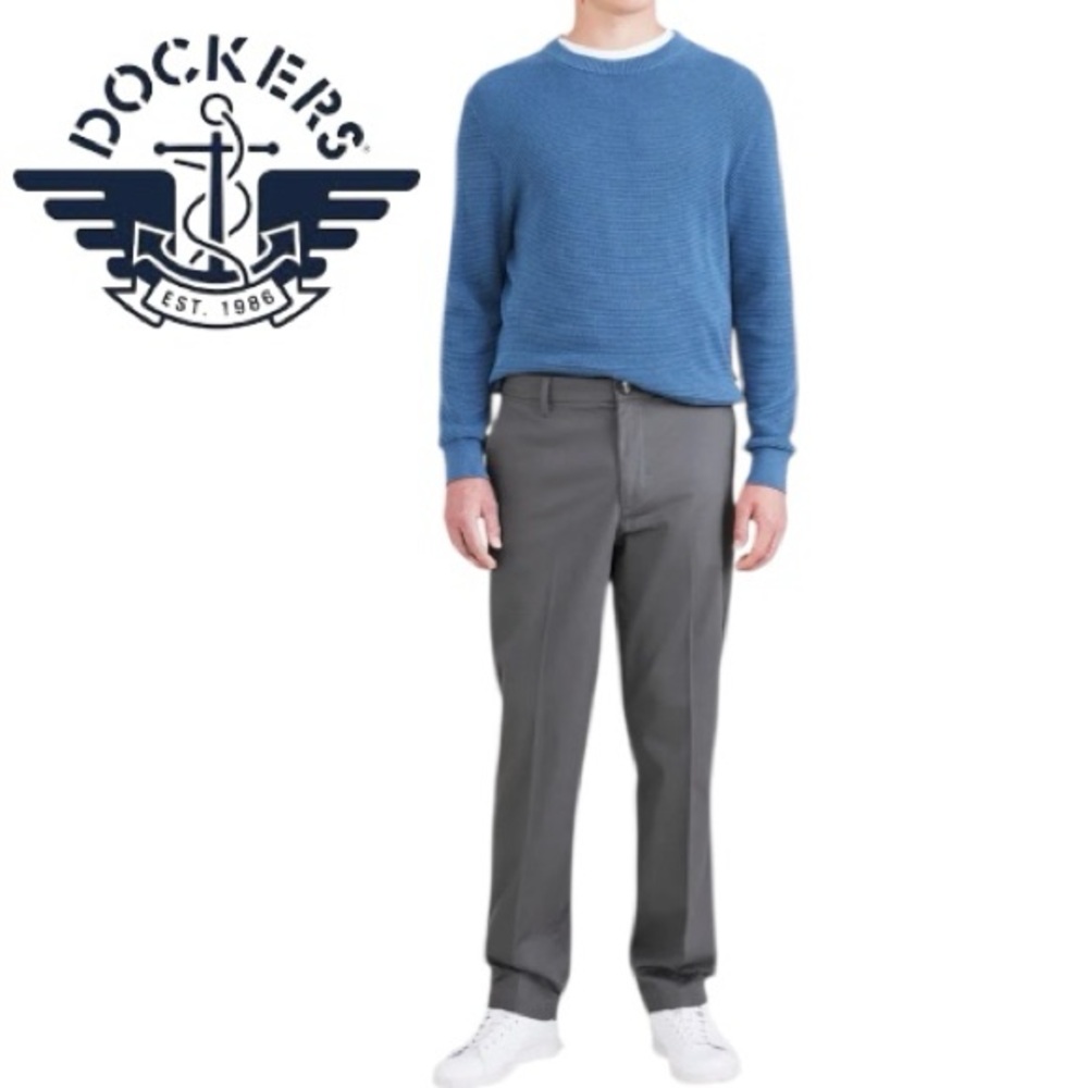 Dockers Men's Classic Straight Charcoal Chinos